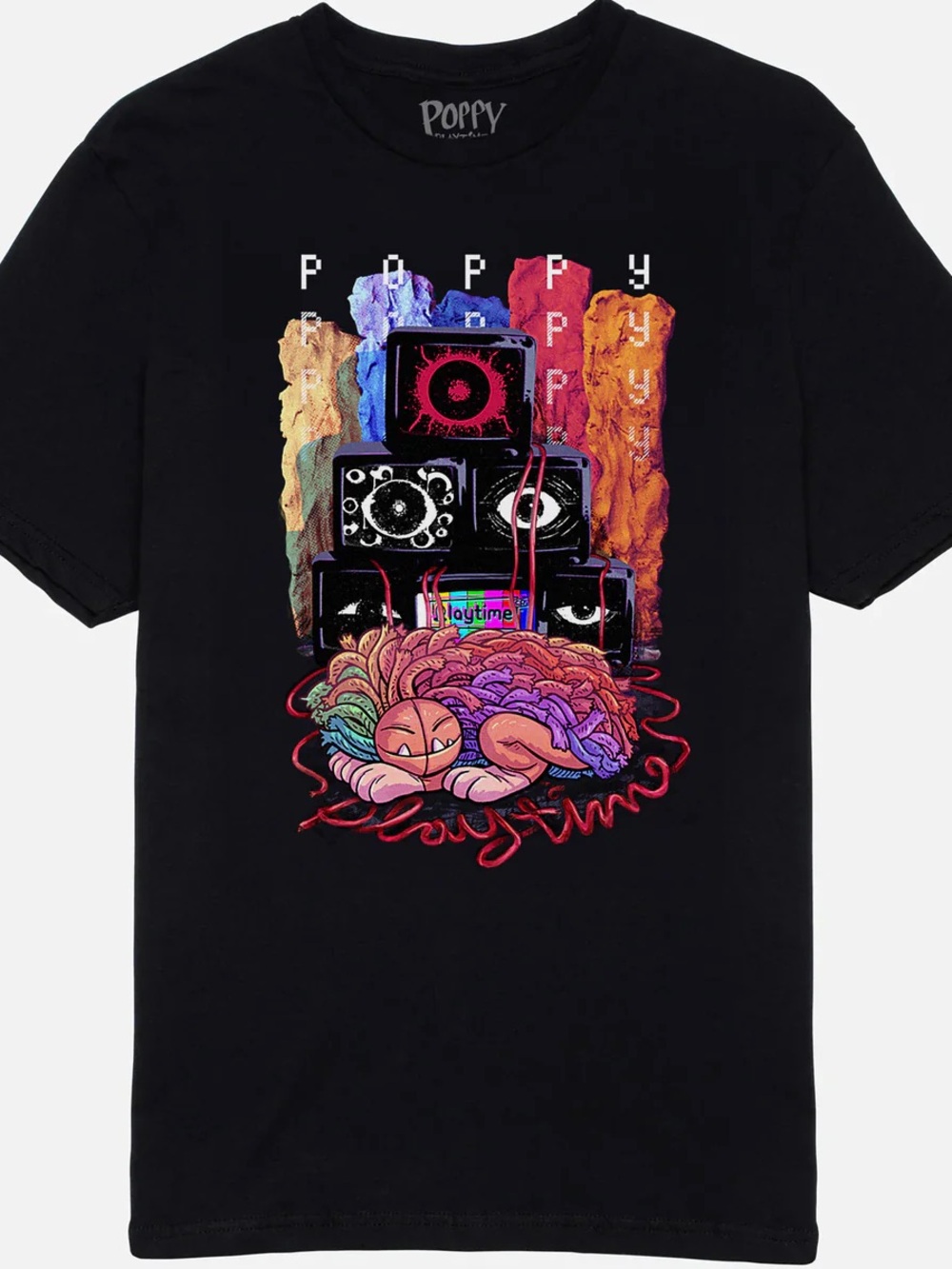 NWOT Poppy Black Graphic Tee Youth L M82